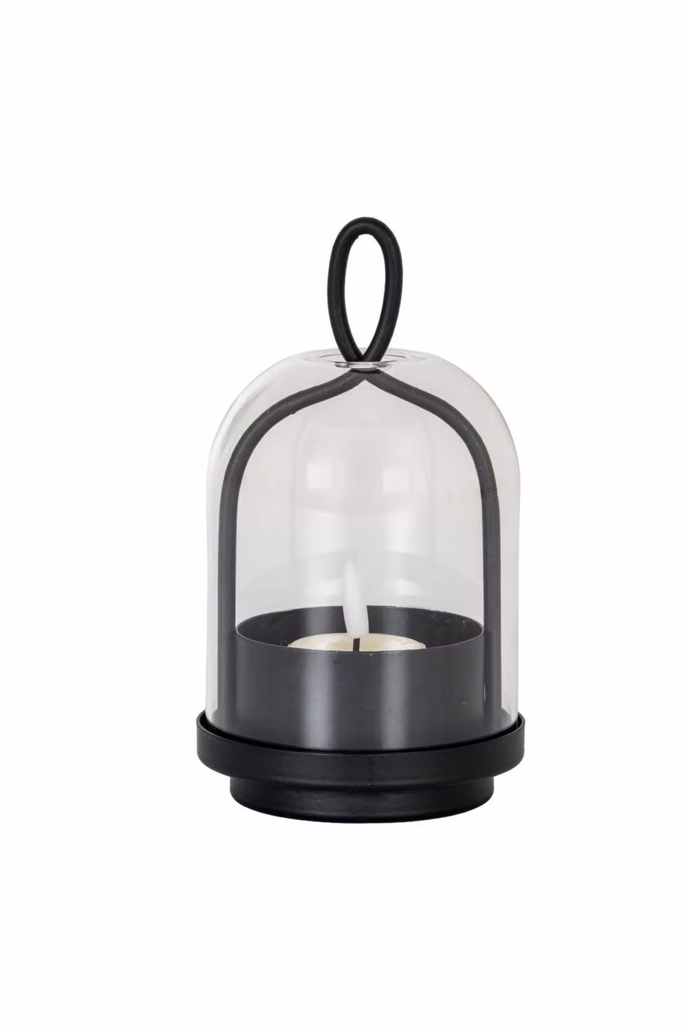KDMD Nyx Large Round Tabletop Candle Holder with Transparent Glass Cloche in Black – 2
