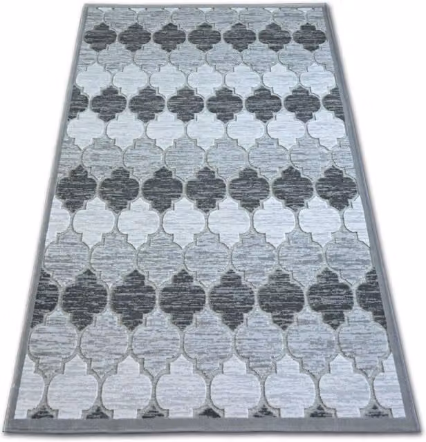 RugsX Yazz Woven Grey Modern Rectangular Rug, W: 200 cm, D: 290 cm