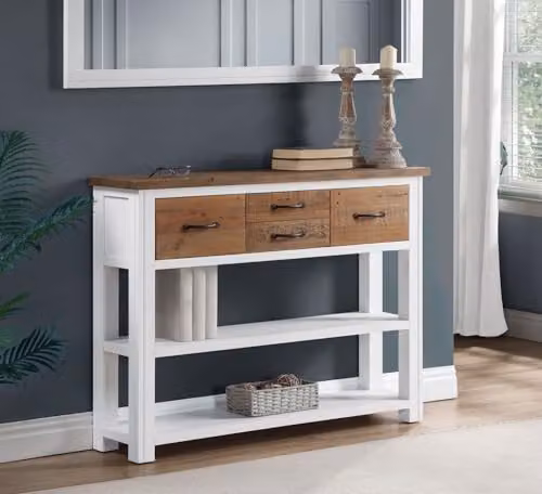 baumhaus Splash of White Low Bookcase/Console in White – 2