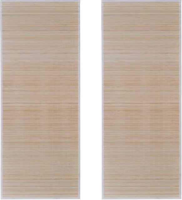 Berkfield Home Rectangular Natural Bamboo Rugs, 2 Pack, Beige, W/L: 120 x 180 cm