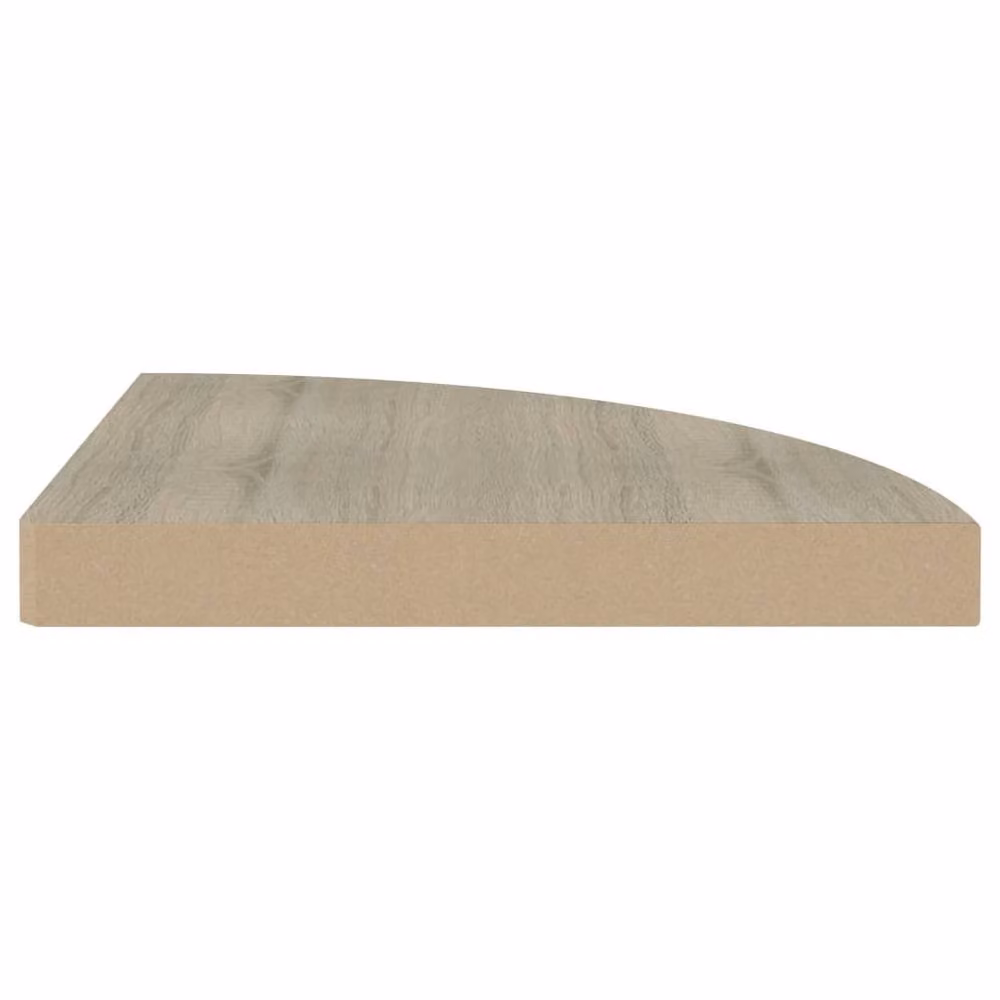 Berkfield Home Floating Corner Shelf in Oak Beige, W/D/H: 35 x 35 x 3.8 cm – 2