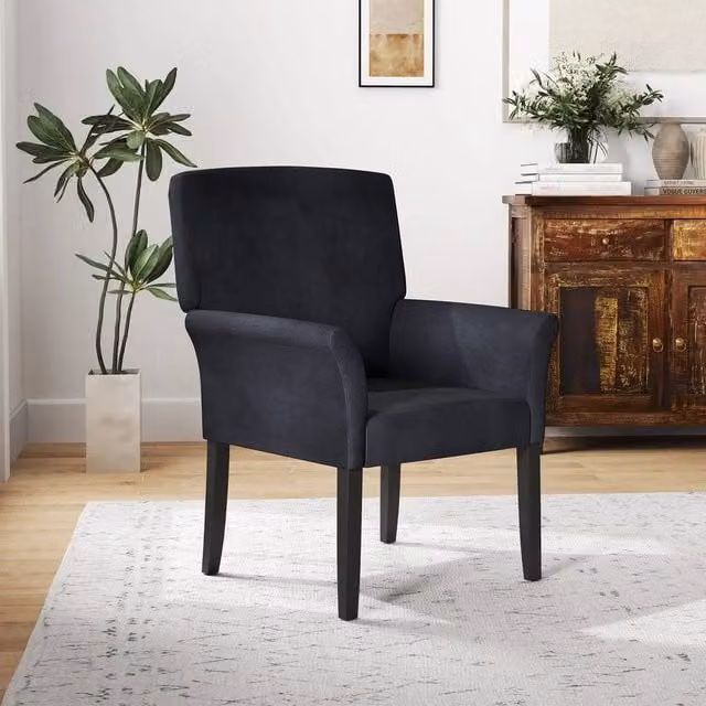 Kelvenix Executive Reception Chair in Black Velvet