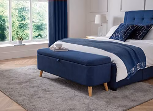 Julian Bowen Astrid Blue Fabric Blanket Box W/D/H: 121 x 40 x 44 cm – 2