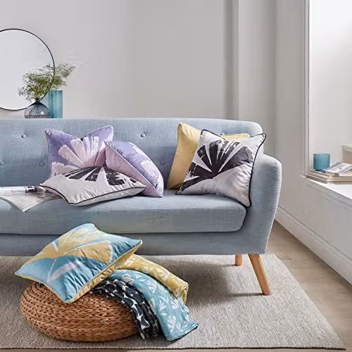 Fusion Alma Soft Touch Velvet Filled Square Cushion in Lilac Purple, W/D/H: 43 x 43 x 43 cm – 2