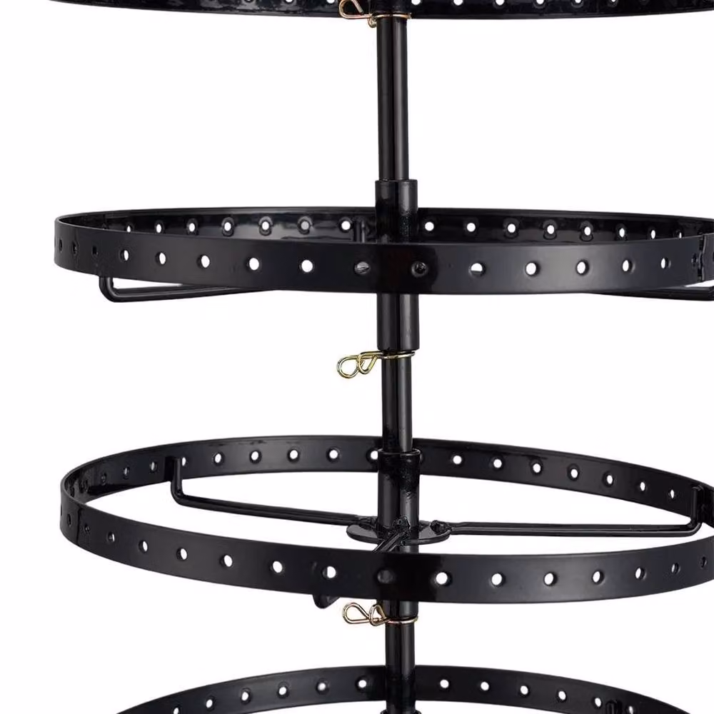 FORGEVIO Black Metal Commercial Rotating Jewelry Organizer Stand – 4