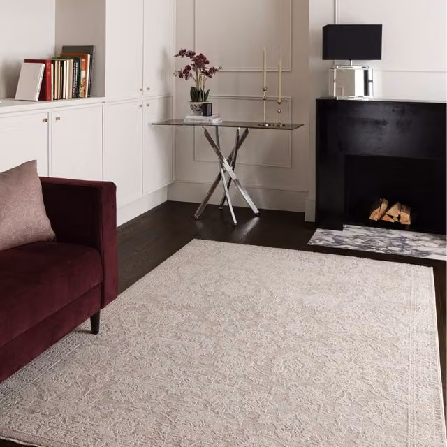 Furniturebox UK Melrose Beige and Yellow Floral Patterned Boho Rectangular Rug, W: 230 cm, D: 160 cm