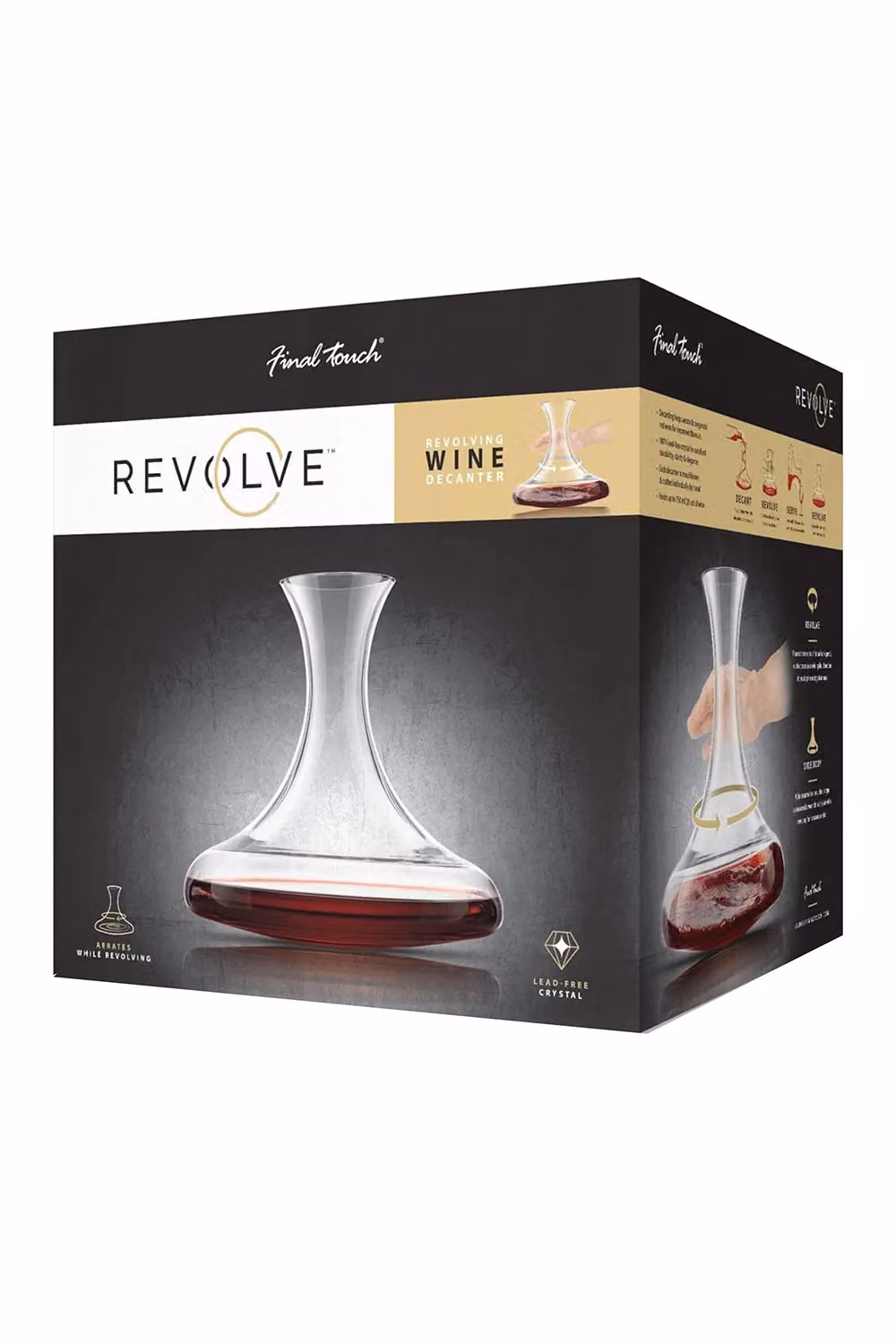 Final Touch Revolve Glass Wine Decanter with Stopper, 0.75 l, Transparent – 4
