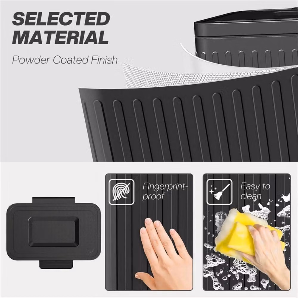Nordara Double Pedal Rubbish Bin with Soft Close Lid, Black, 2 x 20L – 3