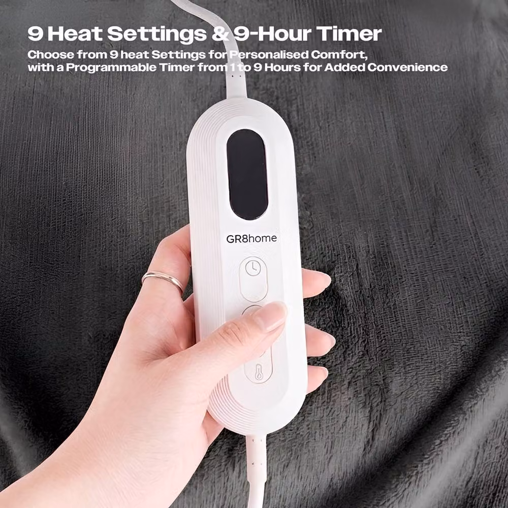 Gr8 Home Electric Heated Blanket in Grey, W: 160 cm, D: 130 cm – 2