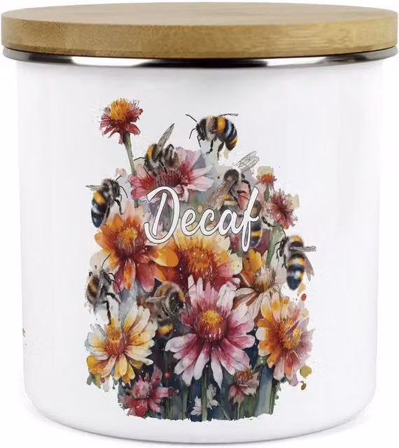 Purely Home Floral Ceramic Large Kitchen Storage Canister in White