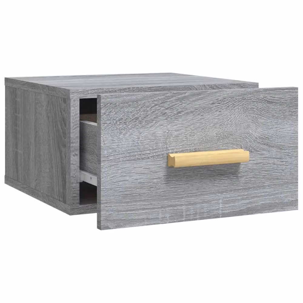 Berkfield Home Wall-mounted Bedside Cabinet in Grey Sonoma, W/D/H: 35 x 35 x 20 cm – 3