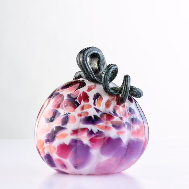 Sienna Glass Pink Harvest Pumpkin Decoration – 2