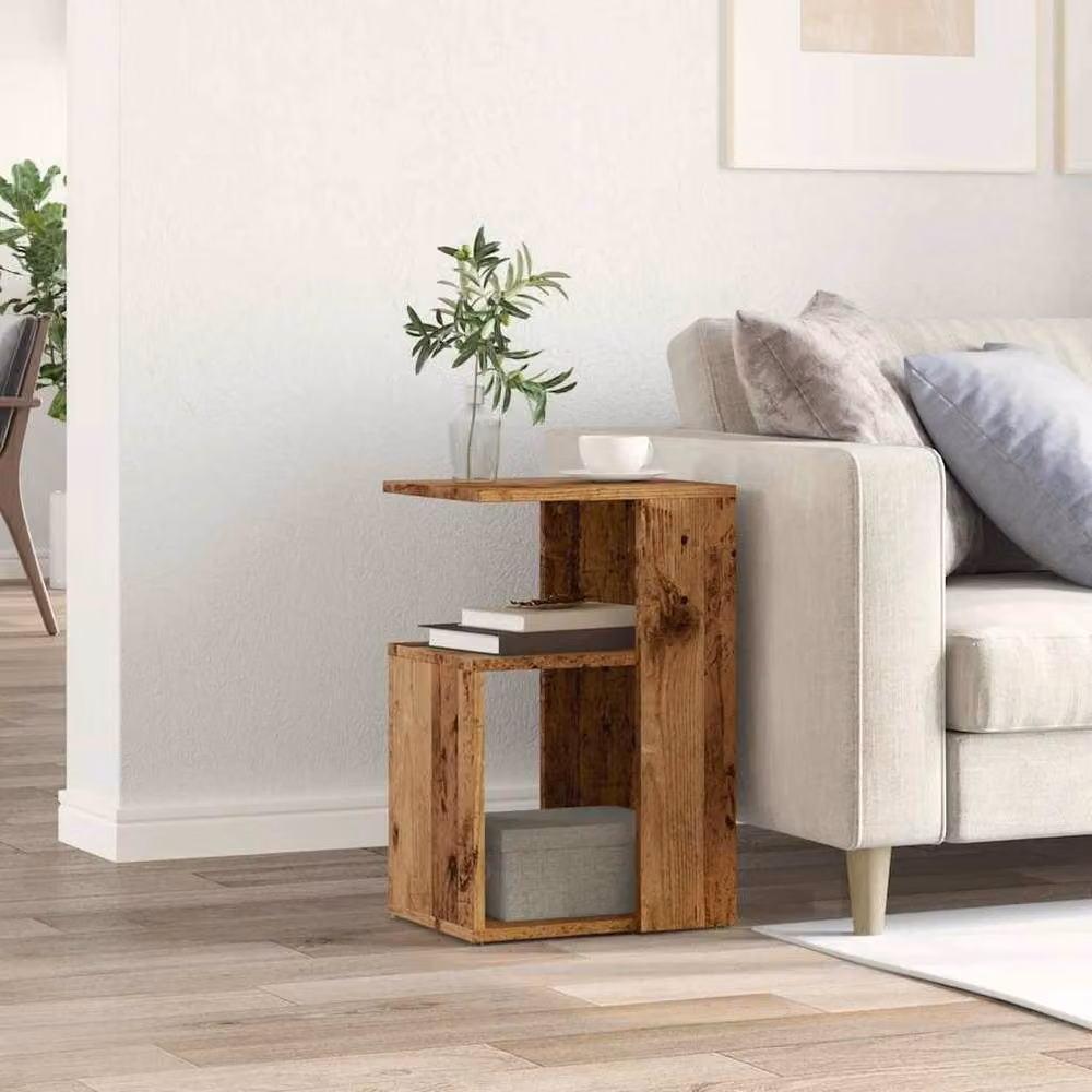 Berkfield Home Side Table in Brown Old Wood, W/D/H: 36 x 30 x 56 cm – 3