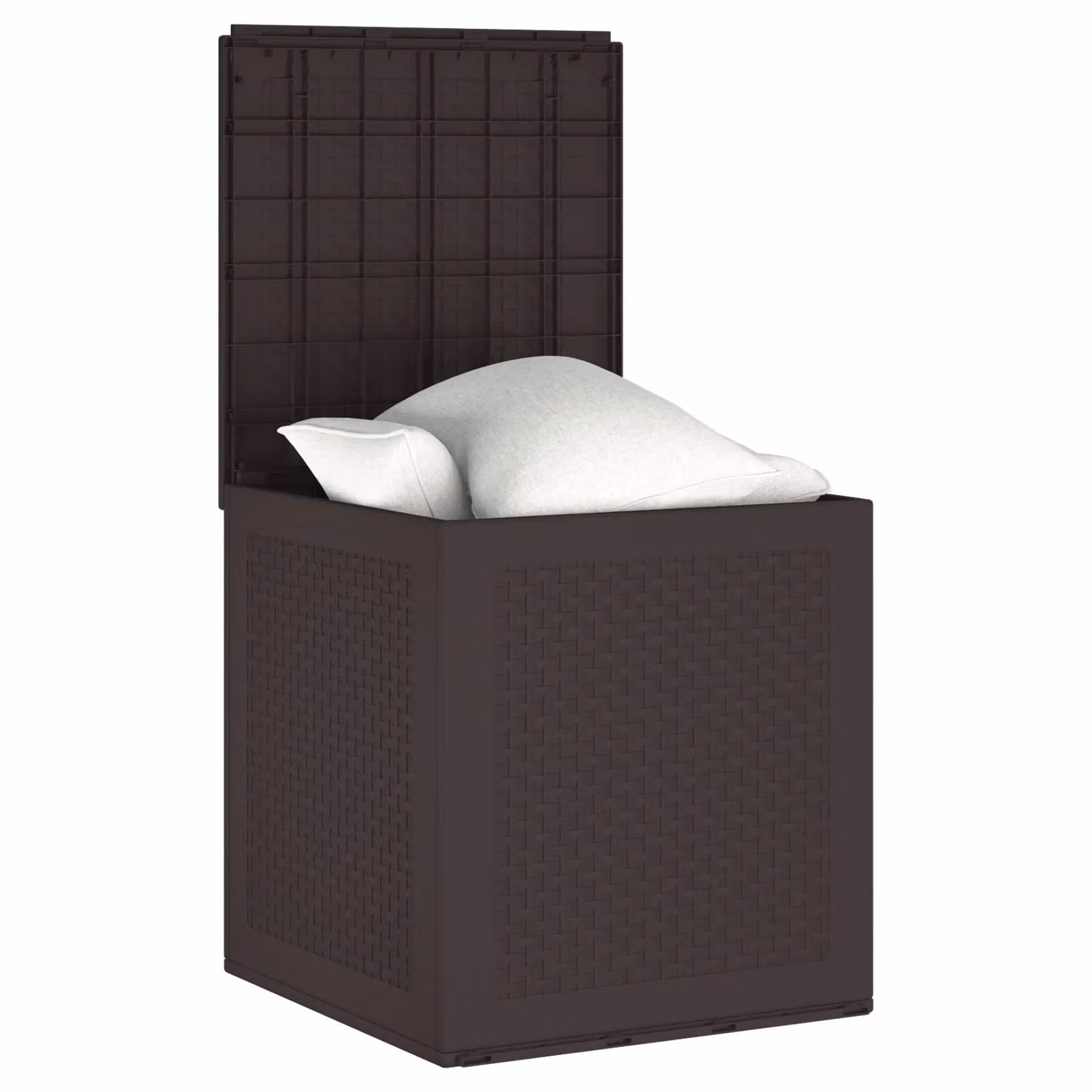 Berkfield Home Brown Plastic Garden Storage Box with Removable Lid, W/D/H: 55 x 53 x 57 cm – 3