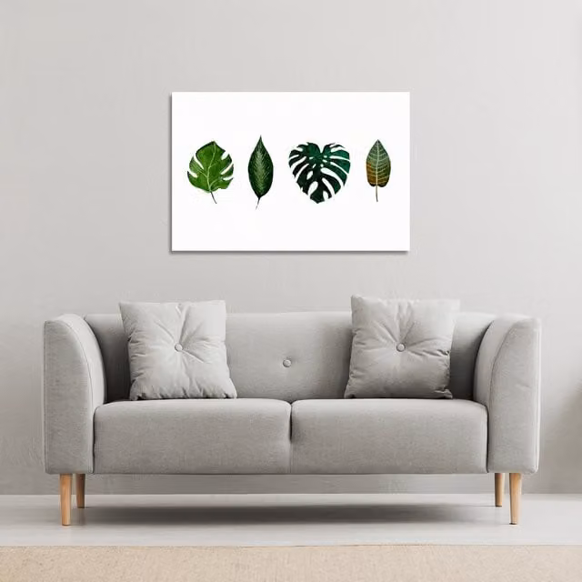 Benjamin Tate Design LTD Leaves Selections Botanical Canvas Print, Green, W: 31 cm, H: 41 cm