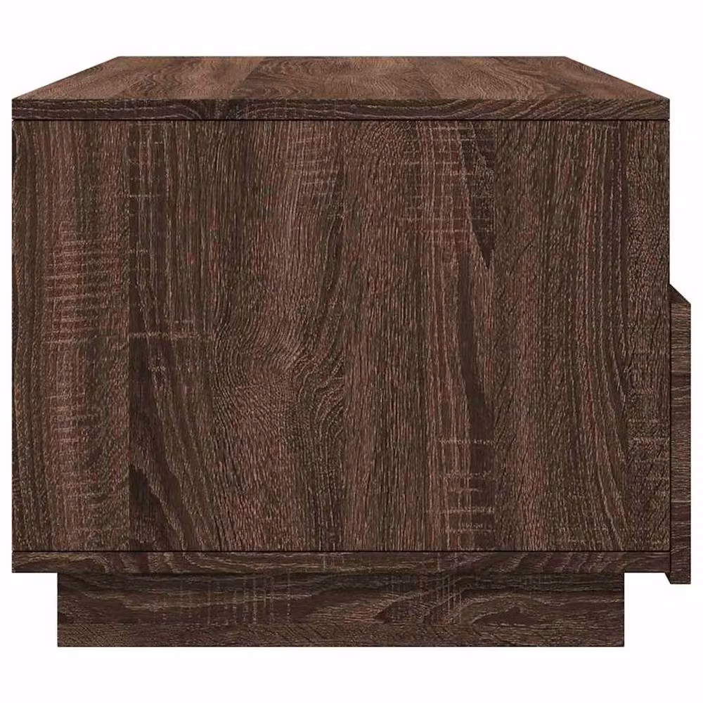 Berkfield Home Modern Brown Oak Coffee Table with LED Lights W: 90 cm, D: 49 cm, H: 40 cm – 5