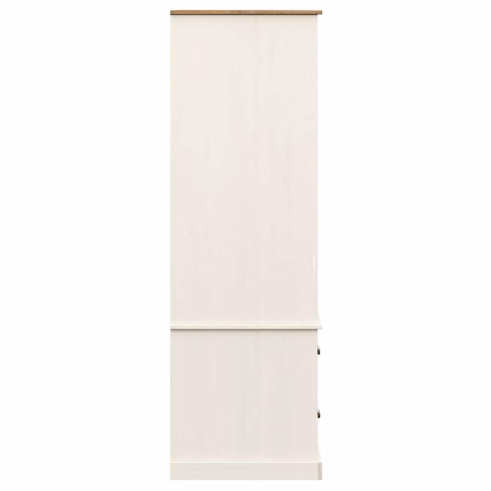 Berkfield Home VIGO White Solid Wood Pine Wardrobe with Roll Shutter and Integrated Drawers W/D/H: 90 x 55 x 176 cm – 3