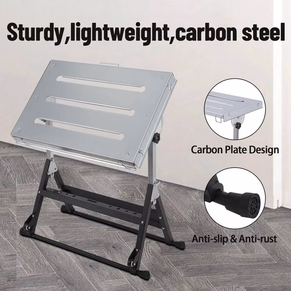 NESTLUNE Silver Foldable and Rollable Steel Welding Workbench W/D/H: 100 x 52 x 18 cm – 5