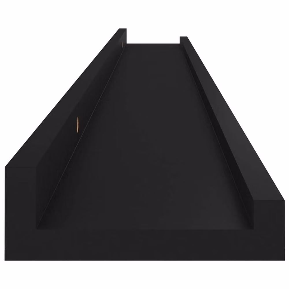 Berkfield Home Decorative Wall Shelves, 4 Piece Set, Black, W: 100 cm, D: 9 cm, H: 3 cm – 5