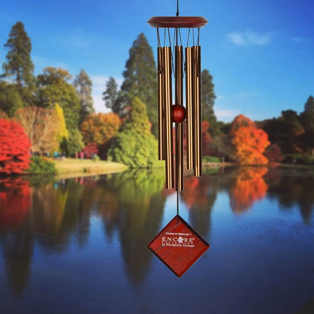 Woodstock Chimes Chimes of Mercury Wind Chime in Bronze, W/D/H: 7.62 x 7.62 x 35.0 cm – 2