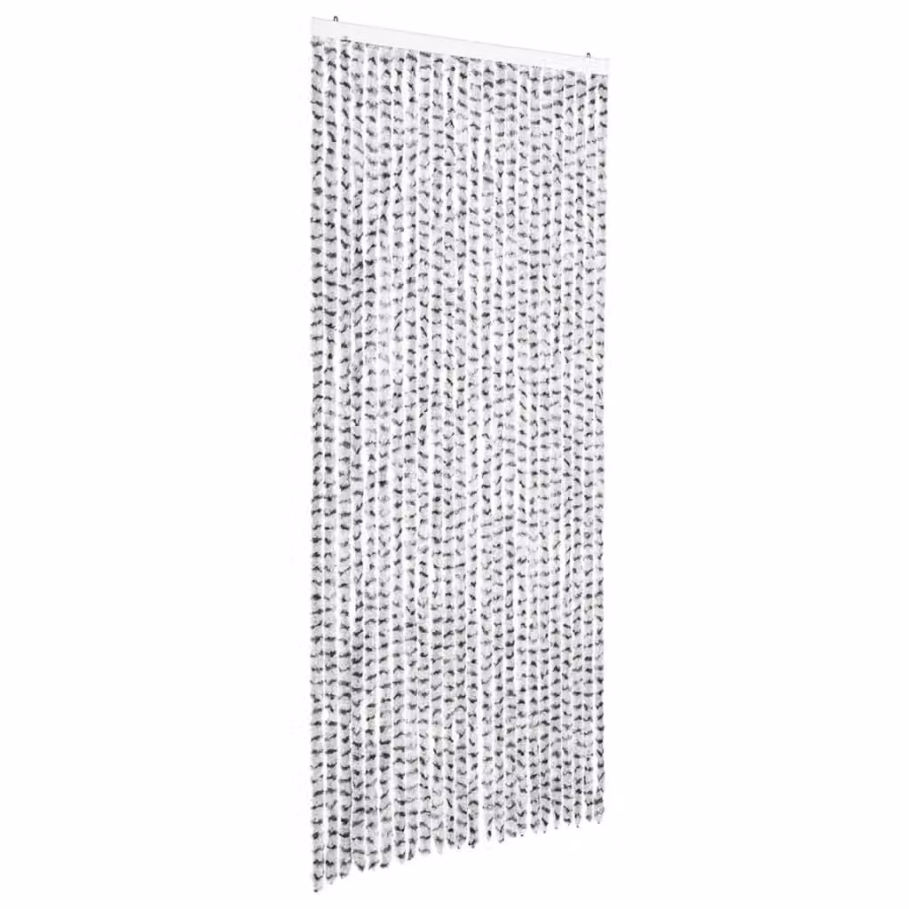 Berkfield Home Insect Chenille Thermal Insulating Opaque Curtain in Grey, W: 100 cm, H: 220 cm – 2