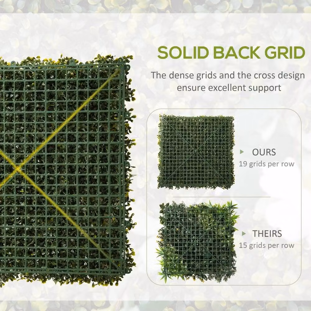 EONLION 12-Piece Artificial Boxwood Hedge Wall Panels in Green, W/D/H: 50 x 50 x 12 cm – 3