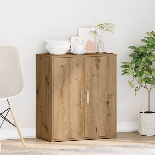 Berkfield Home Artisan Oak Sideboard in Brown, W/D/H: 60 x 31 x 70 cm – 1