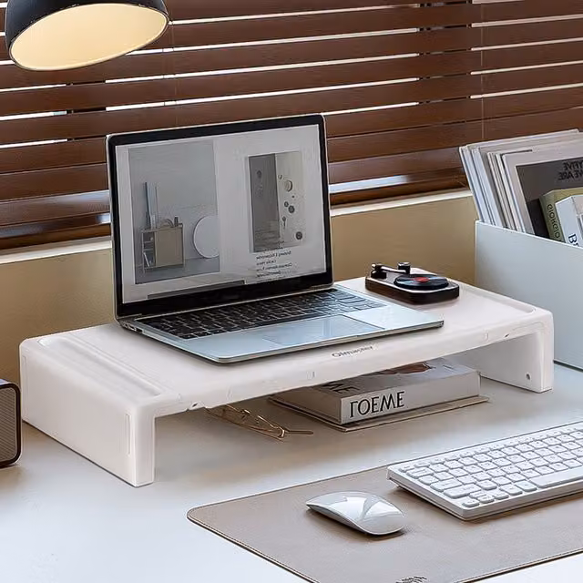 Livingandhome Adjustable Multi-Functional Monitor Stand in White