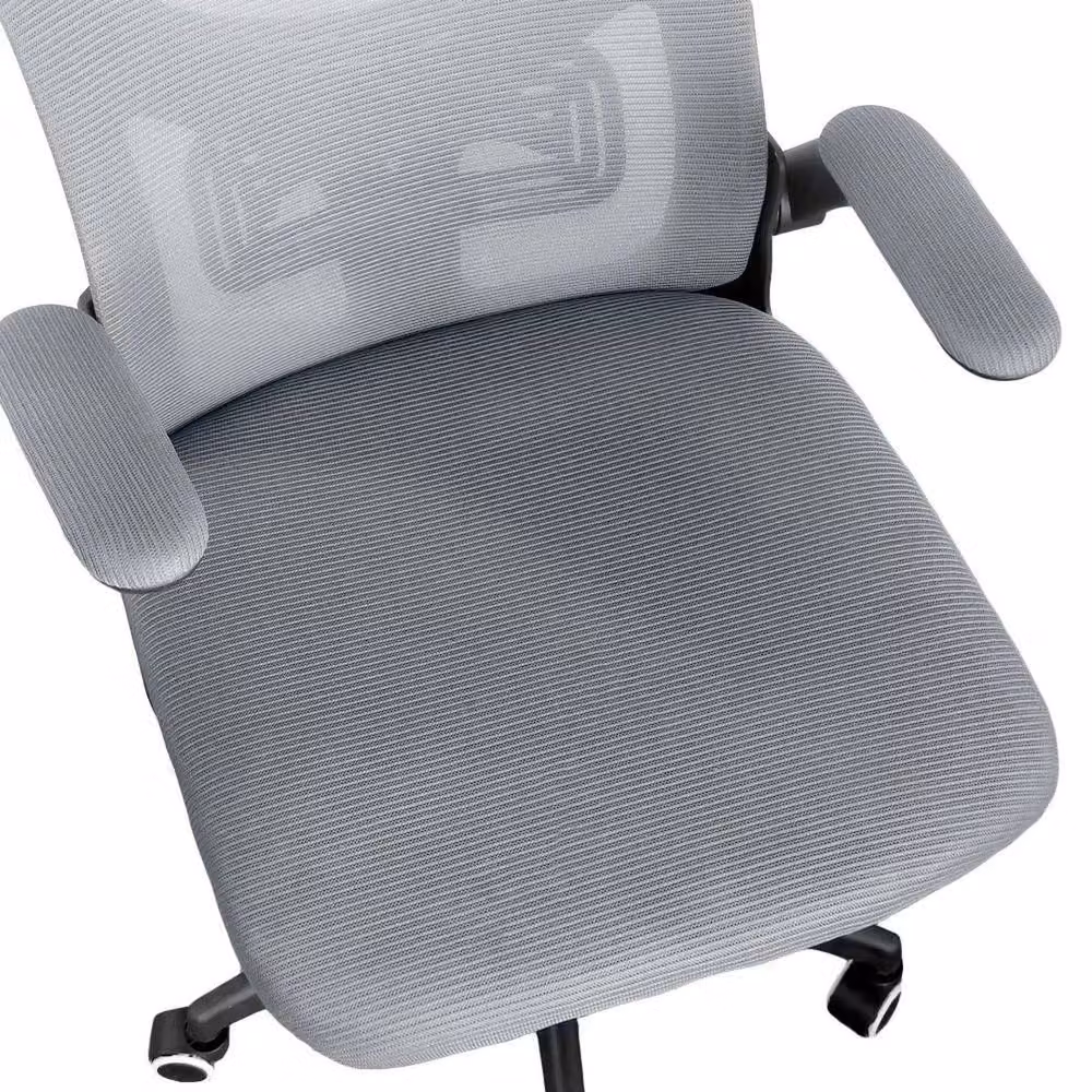 Kelvenix Ergonomic High Back Office Chair in Grey Fabric with Headrest and Armrests – 2