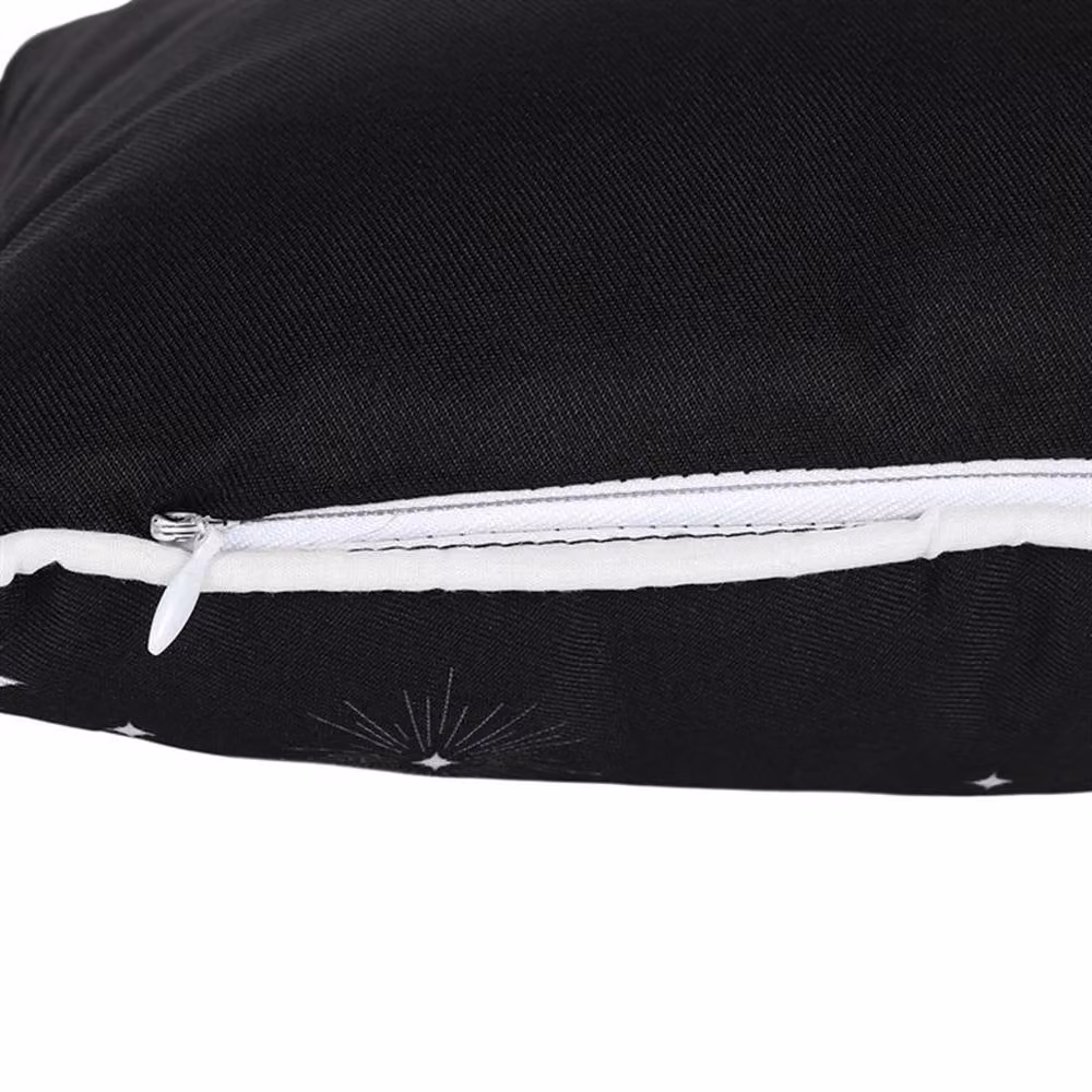 Uniqueful Rectangular Triple Moon Graphic Cushion in Black, White and Grey, W/D/H: 40 x 40 x 10 cm – 1