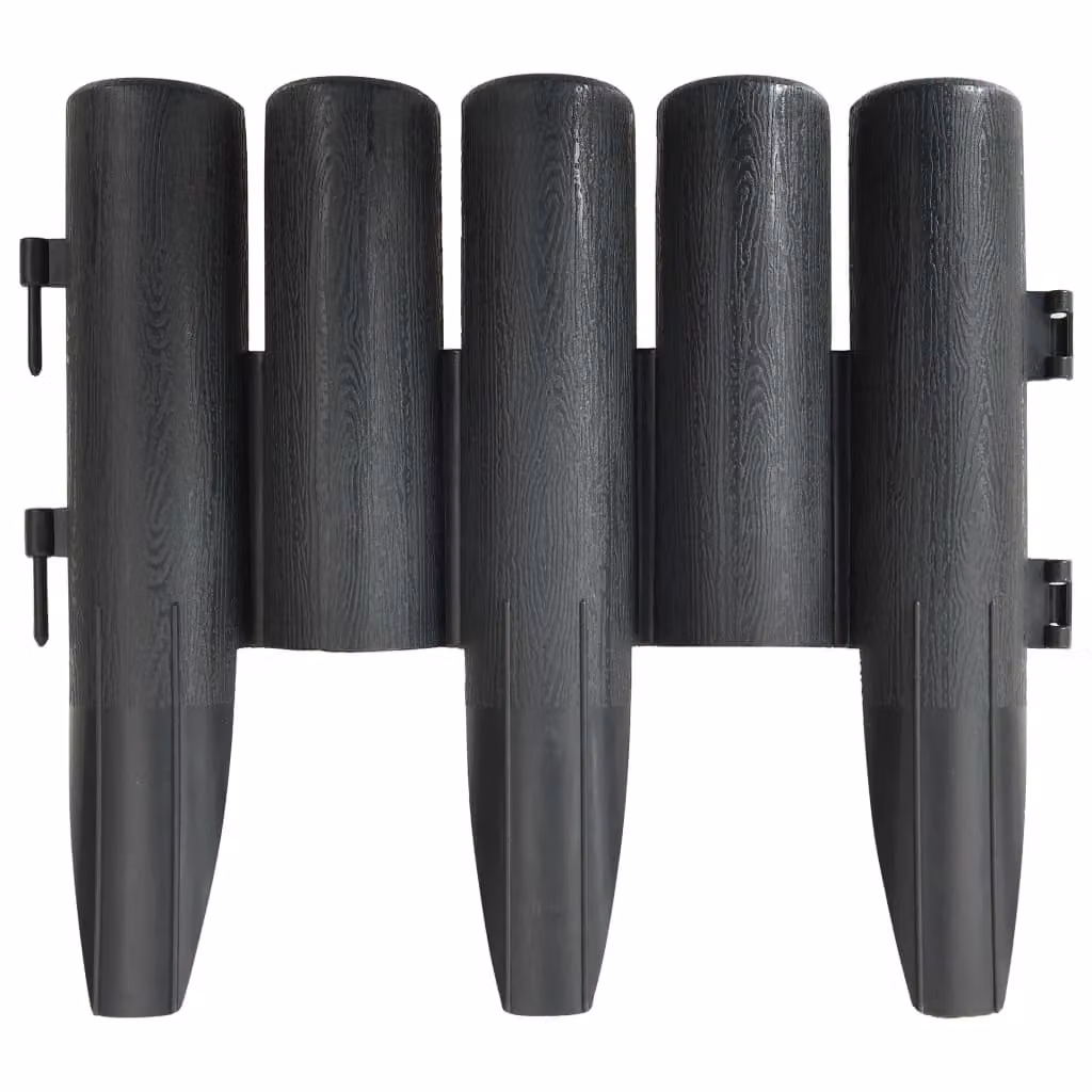 Berkfield Home Lawn Edgings, 36 Pieces, Anthracite, 10 m – 3