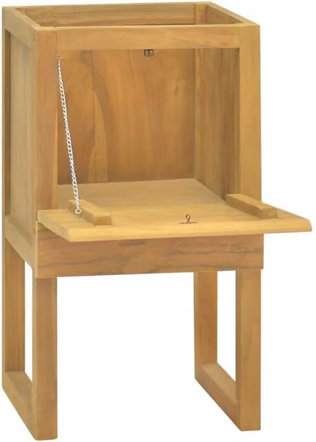 Berkfield Home Brown Solid Wood Teak Bathroom Cabinet W/D/H: 45 x 45 x 75 cm