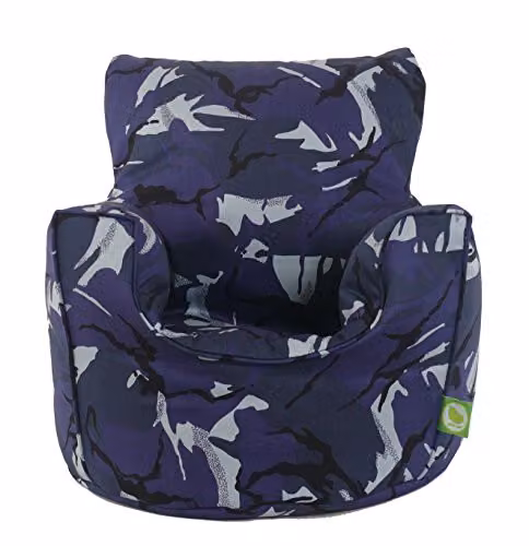 BeanLazy Blue Cotton Urban Camo Camouflage Gaming Armchair Bean Bag for Children and Teenagers