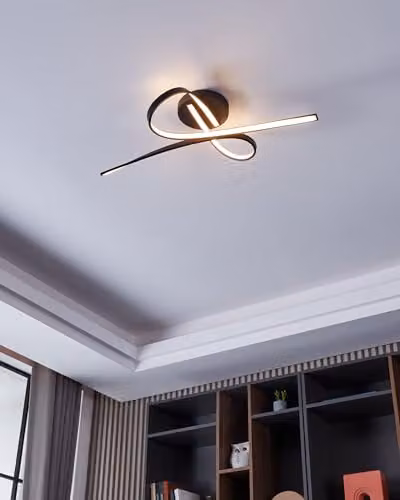 Eglo Selvina 1 LED Modern Black Metal Ceiling Light – 2