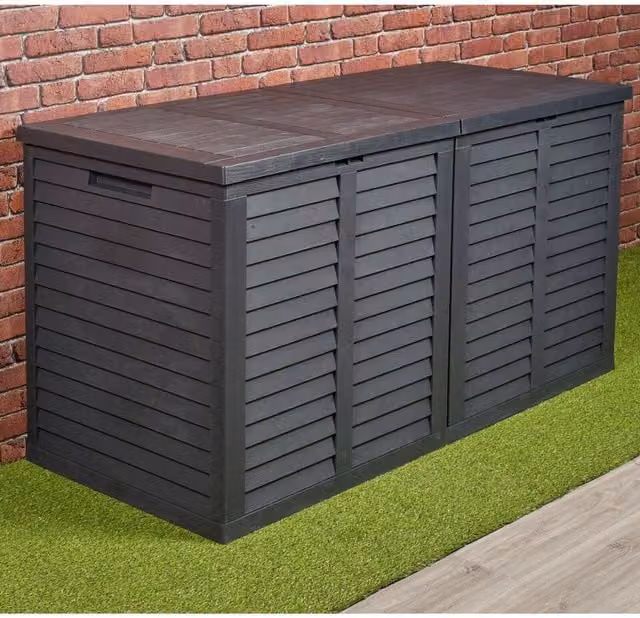 URBNLIVING Waterproof Plastic Garden Storage Box, 750L, Black