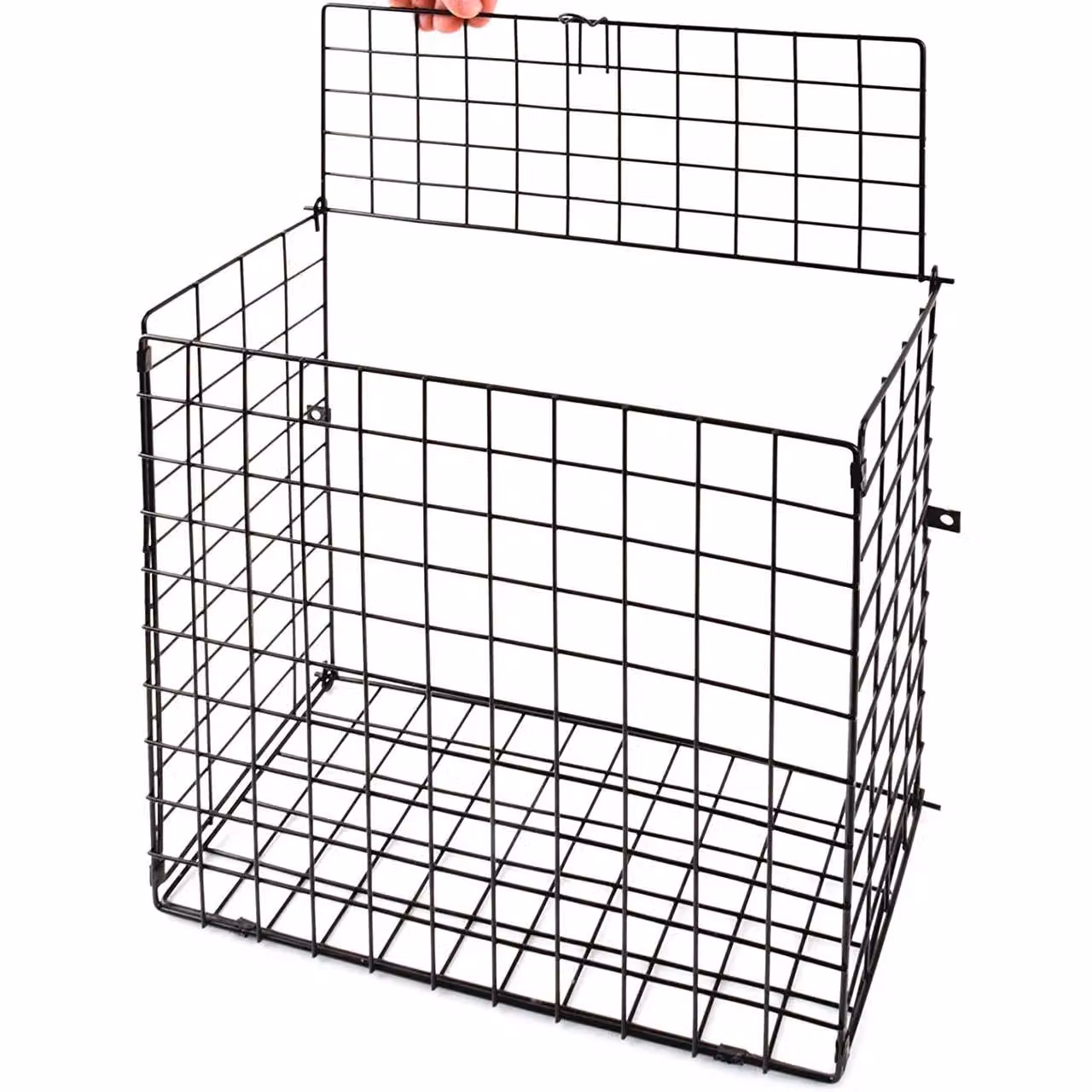 mysmartbuy Black Metal Door Mounted Letterbox Cage with Flip Lid, W/D/H: 30 x 33 x 14 cm – 2