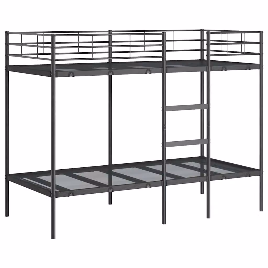 Berkfield Home Metal Single Bunk Bed in Black, W/D/H: 90 x 190 cm – 1