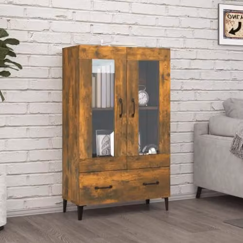vidaXL Highboard in Smoked Oak, W/D/H: 70 x 31 x 115 cm – 2