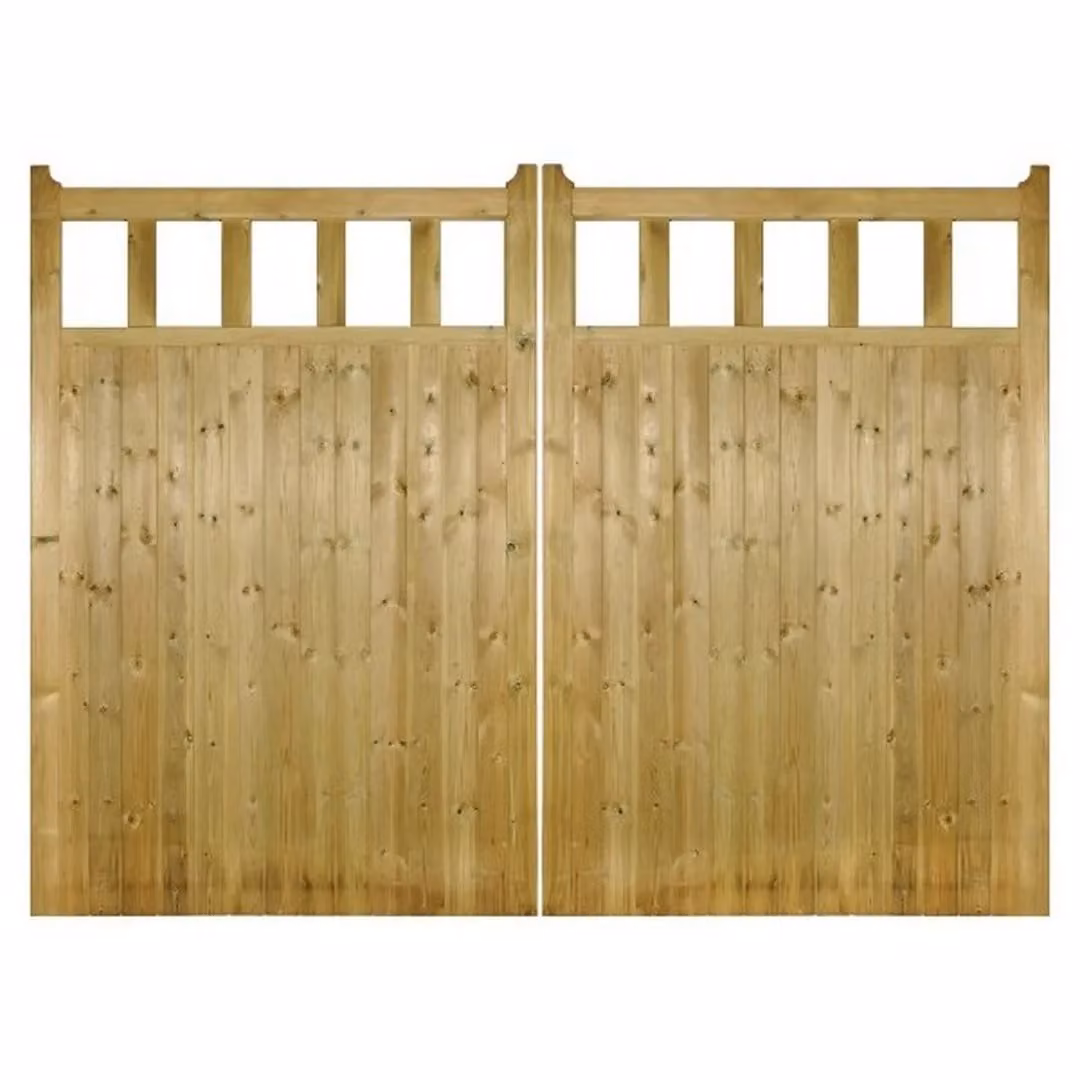 Burbage Iron Craft Quorn Tall Double Garden Gate in Brown, W: 330 cm, H: 180 cm – 2