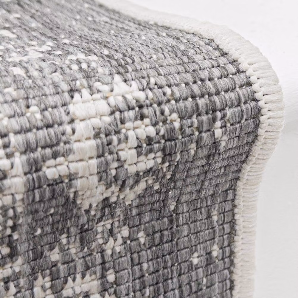 runrug Tapestry Stair Runner Carpet in Grey, W: 60 cm, L: 630 cm – 2