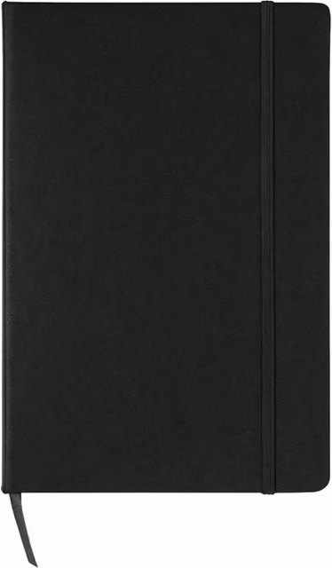 MidOcean Squared A5 Notebook in Black with Hardcover, Elastic Closure and Bookmark