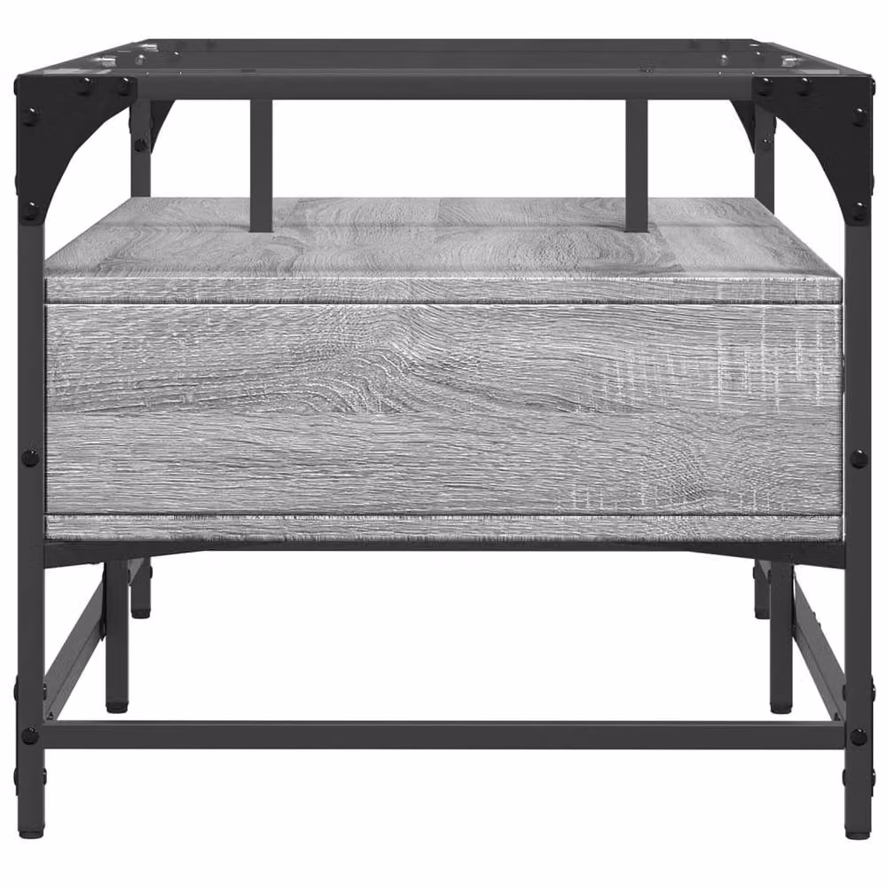 Berkfield Home Decorative Coffee Table with Glass Top, Grey Sonoma, W: 98.5 cm, D: 50 cm, H: 45 cm – 3
