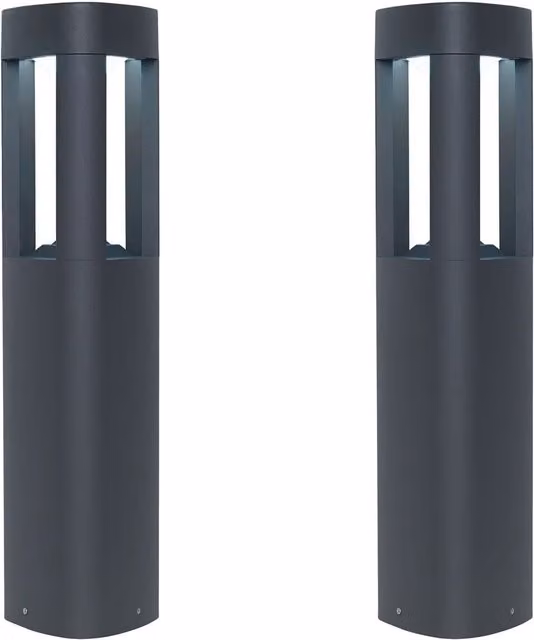 Loops 2 Pack Modern Grey Triangle LED Outdoor Post Bollard Lights with Aluminium Construction – 1