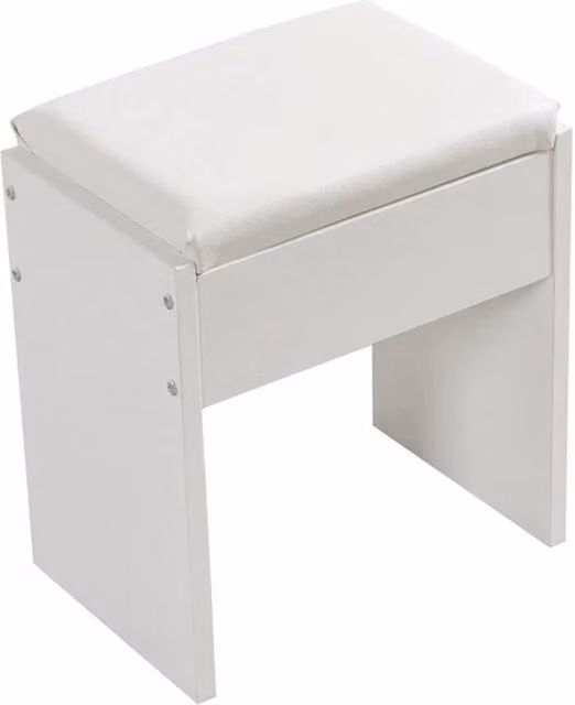 Nordara White Soft Padded Dressing Table Stool – 1