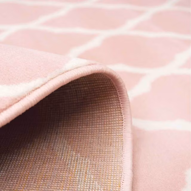 The Rug House Classic Trellis Living Room Rug in Pink, W: 240 cm, D: 60 cm