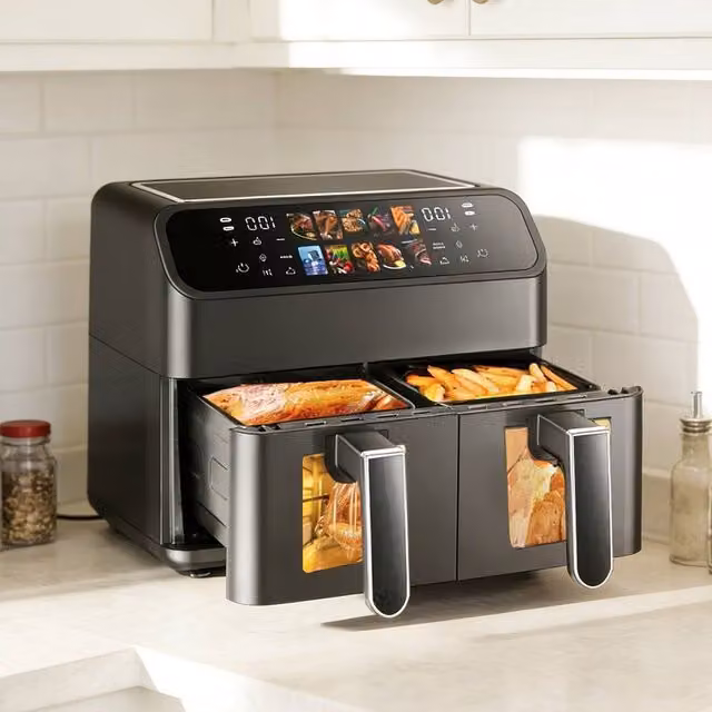 Ventryn 10L Dual Zone Digital Air Fryer Oven in Black