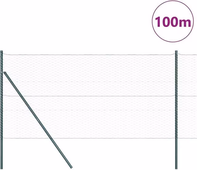 Berkfield Home Hexagon Steel Fence, Grey and Green, W: 120 cm x L: 100 m – 1