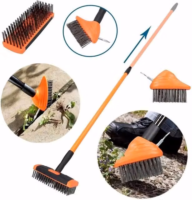 EONLION 3 in 1 Telescopic Weed Remover Brush in Orange, Length: 100 cm – 1