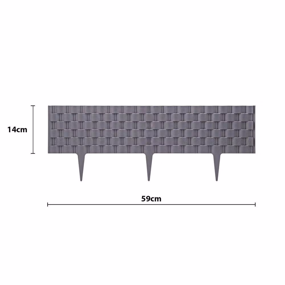 Kelvenix 4 Rattan Effect Plastic Garden Edging and Lawn Plant Border Fence in Grey – 2