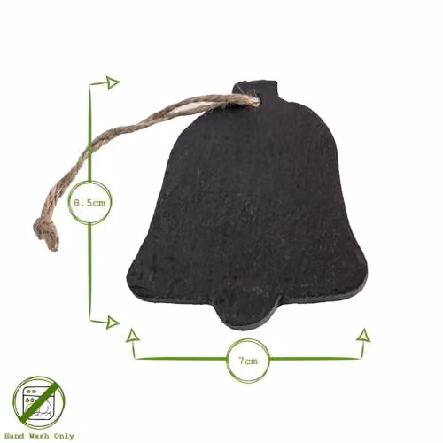 Nicola Spring Grey Slate Bell Christmas Tree Hanging Decorations, Pack of 6, H 8.5 cm x W 7 cm – 3